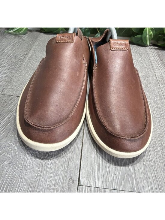 OluKai Mens Nalukai Slip On Shoes Size 11.5 Brown Leather Moc Loafer Convertible main image 10